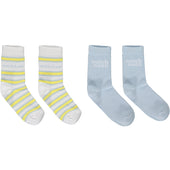 Mitch & Son Boys Pale Blue and White 2pk Socks
